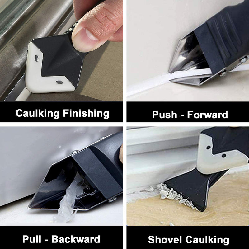 [Australia] - King&Charles Caulking Tool, Caulk Remover& Glass Glue Angle Scraper, 3 in 1 Silicone Caulking Tool Kit - Caulk Removal Tool 