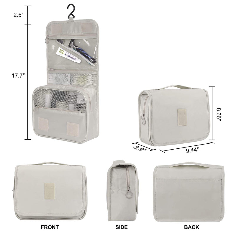 [Australia] - L&FY Multifunction Portable Travel Toiletry Bag Cosmetic Makeup Pouch Toiletry Case Wash Organizer (Beige) Beige 