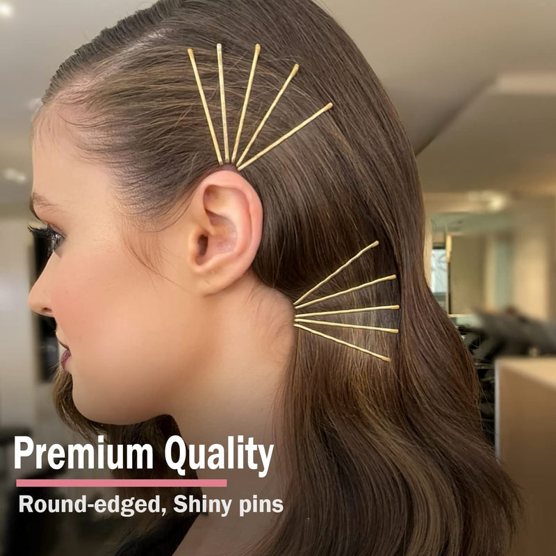 [Australia] - Enselling Hair Grips Pack of 50 -5.5cm - Crimped Blonde Bobby Pins for Women, Girls and Hairdressing Salons -Perfect for Thick, Thin & Curly Hair Styling (Golden) Golden 