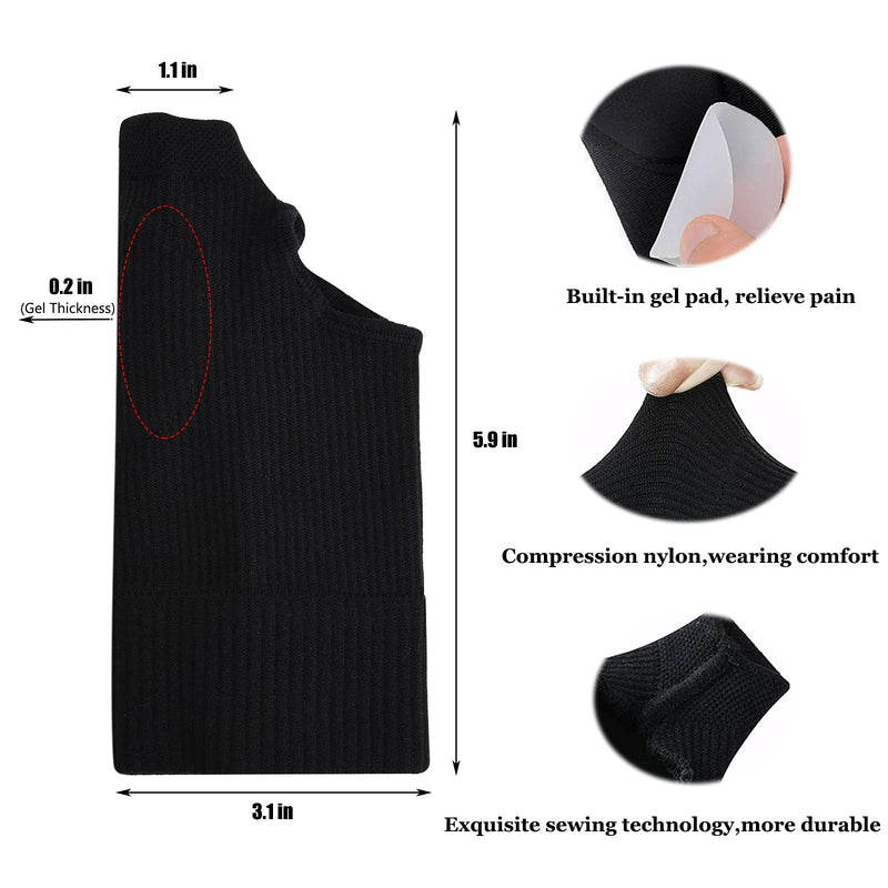 [Australia] - Wrist Thumb Support Compression Gloves (1 Pair), Breathable Wrist Brace Compression Sleeves with Soft Gel Pads for Tendonitis, Arthritis, Carpal Tunnel Splint for Relieve Hand Wrist Thumb Joint Pain 
