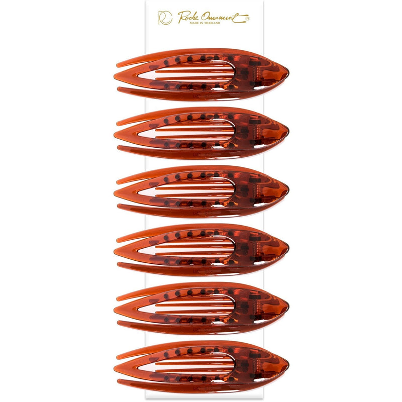 [Australia] - RC ROCHE ORNAMENT 6 Pcs Womens French Concord Curved Hair Clip No Slip Strong Grip Comfortable Hold Girls Ladies Beauty Accessory Pin Teeth Clamp, Small Brown Small - 6 Pieces 