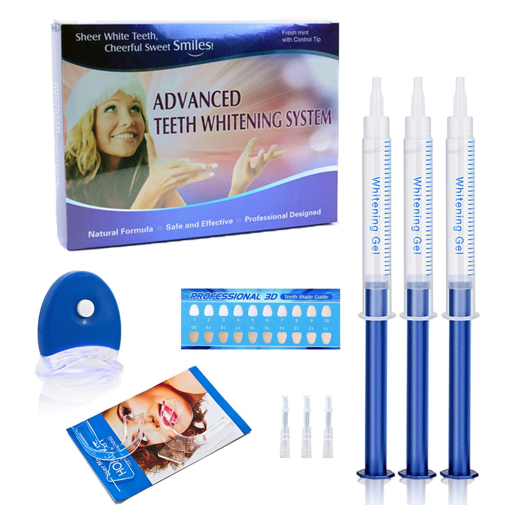[Australia] - Teeth Whitening Kit,3Pcs Whitening Gel with Professional LED Light,Brighter Teeth Teeth Whitener,Effectively Remove Tooth Stains,Fast Result Home Tooth Whitening Dental Care 