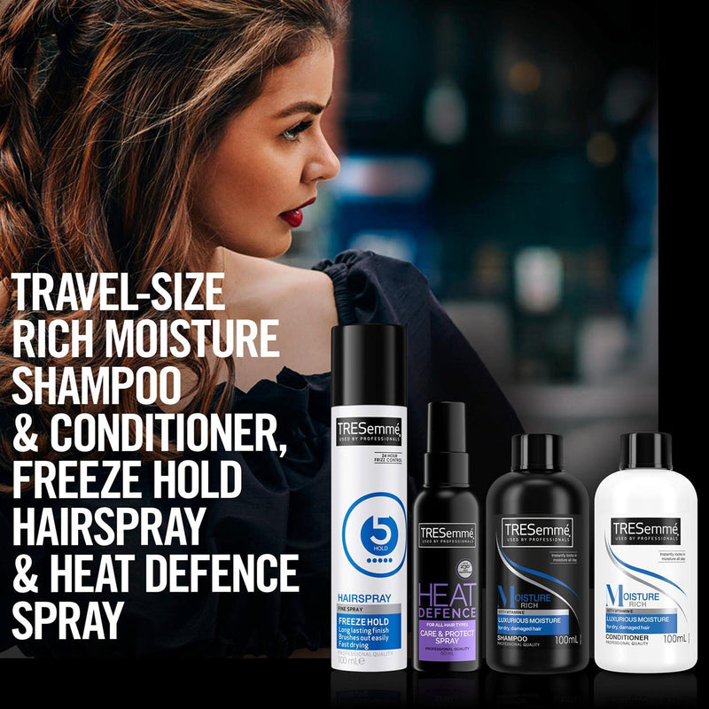[Australia] - Tresemme Perfect Hair On-The-Go including Freeze Hold Hairspray with a small faux croc black wash bag Festive Gift Set for Women 4 piece 