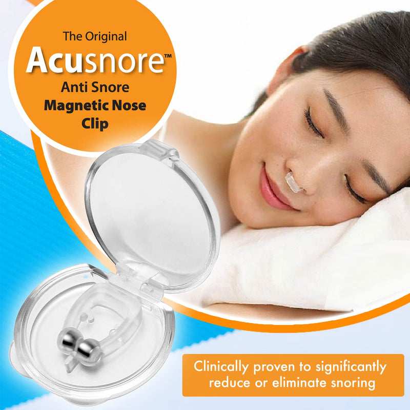 [Australia] - Acusnore Anti Snore Magnetic Nose Clip- Stop Snoring Device Comfortable Silicone with Travel Carry Case 