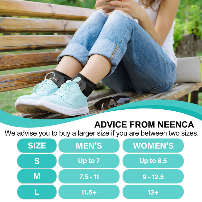 [Australia] - NEENCA Ankle Brace with Inflatable Heel Pads, Medical Ankle Support Protector with 2 Air Cushions for Arch/Heel Pain Relief, Plantar Fasciitis, Heel Spur,Tendinitis, Sore Feet, Swelling, Heel Injuries Inflatable Heel Pad Large 