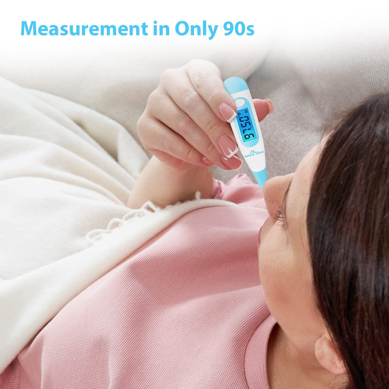 [Australia] - Easy@Home Digital Basal Thermometer with Blue Backlight LCD Display, 1/100th Degree High Precision and Memory Recall, NOT Bluetooth Enabled, Upgraded EBT-100B(Blue) 