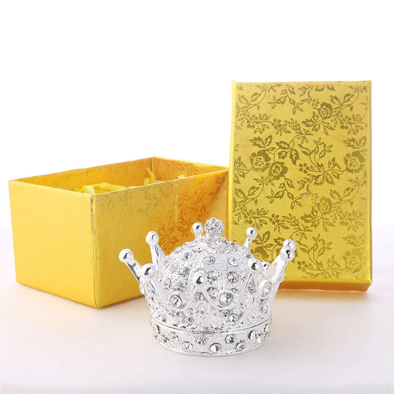 [Australia] - YU FENG Creative Vintage Crystal Crown Design Jewelry Box Ring Trinket Case Christmas Birthday Gift, Small 