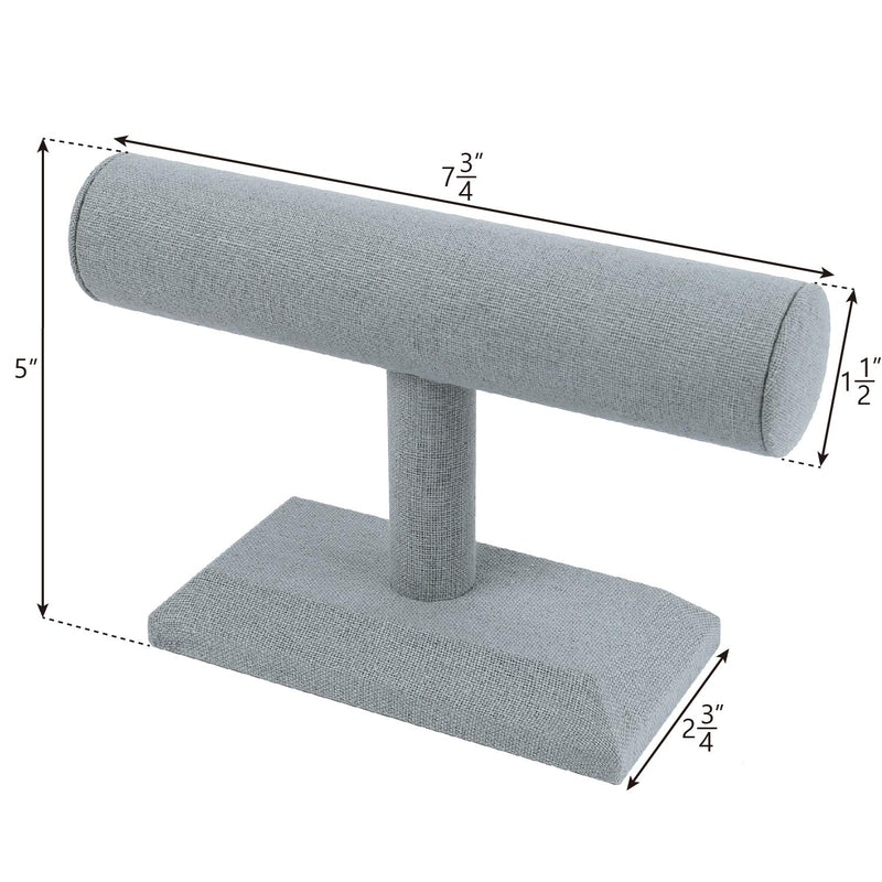 [Australia] - MOOCA Linen Covered Wood Jewelry Display Perfect for Bracelet Bangle Watch for Home Organization, Store, Tradeshow and Showcase, 7 3/4"W x 2 3/4"D x 5"H, Dim Gray 