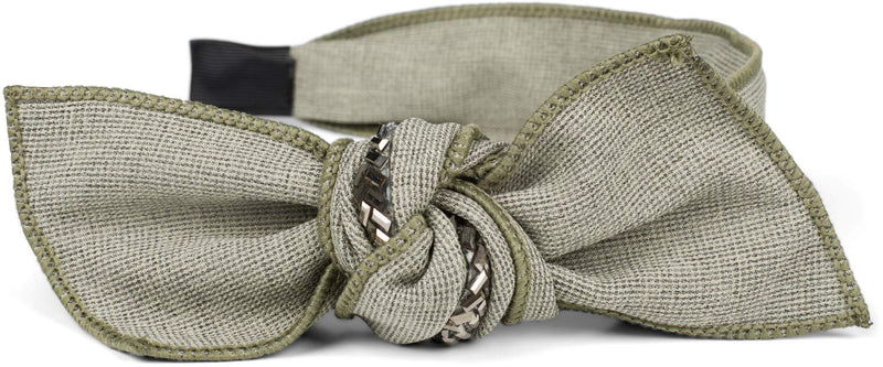 [Australia] - styleBREAKER Women hairband patterned with bow and glitter elements in retro style, Rockabilly, Vintage Look, 04027026, color:Olive Olive 