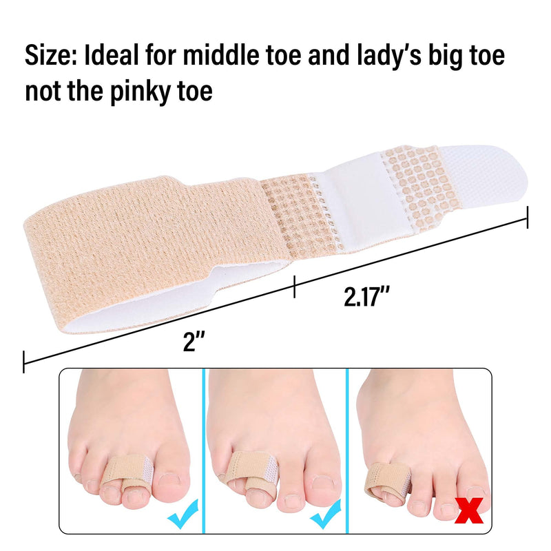 [Australia] - DYKOOK Broken Toe Wraps 8 Pcs/Pack Fabric Toe Splint Toe Cushioned Bandages Finger Protectors Straightener Separators 