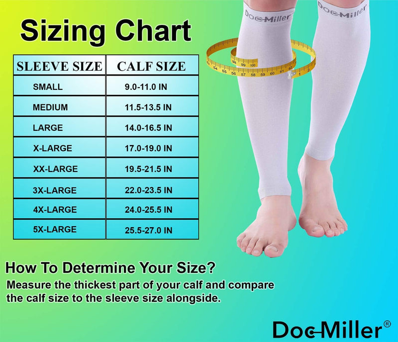 [Australia] - Doc Miller Calf Compression Sleeve Men and Women - 20-30mmHg Shin Splint Compression Sleeve Recover Varicose Veins, Torn Calf and Pain Relief - 1 Pair Calf Sleeves Grey Color - Medium Size Gray 