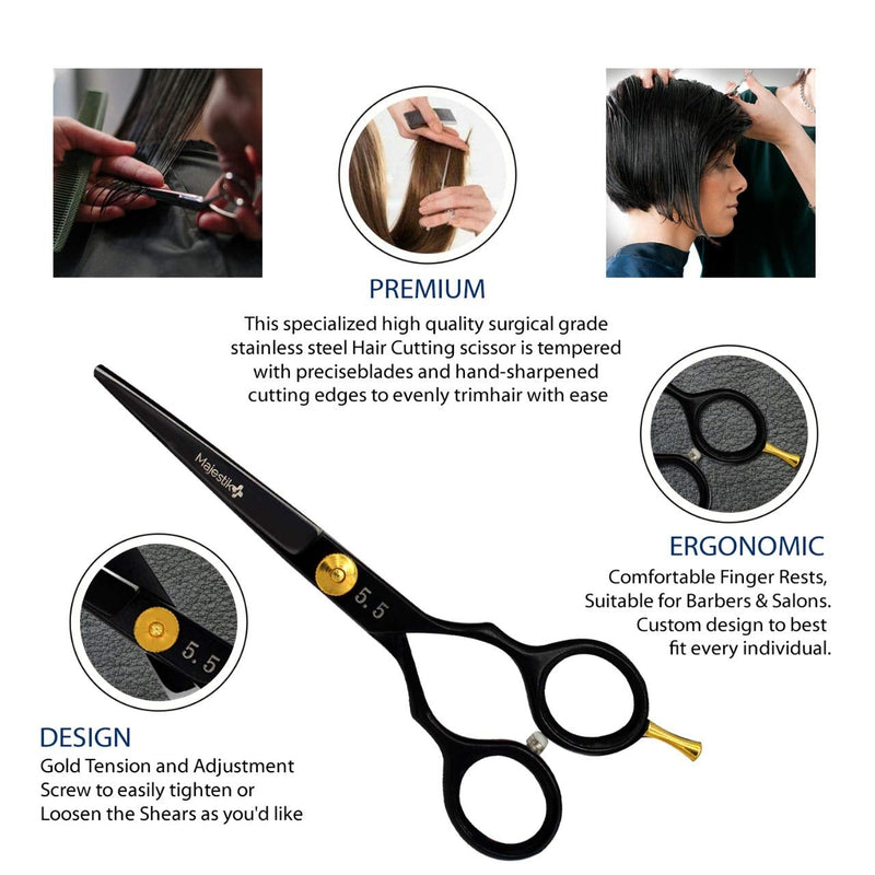 [Australia] - Professional Hair Cutting Scissors - VERY SHARP - Barber 5.5-inch Razor Edge Shears - Made from Forged Stainless Steel with Fine Adjustment Screw 