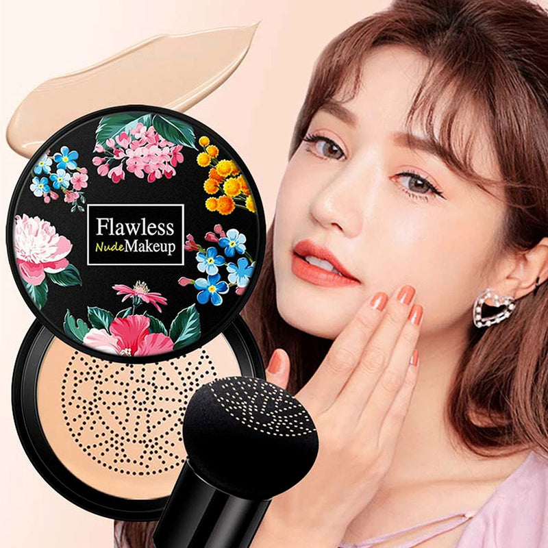 [Australia] - Miniling Air Cushion CC Cream Mushroom Head, Naturally Nude Makeup Concealer, Mushroom Head Moisturizing Concealer Air Cushion BB Cream Even Skin Tone Makeup Base Primer, Easy to Apply (Natural Color) 