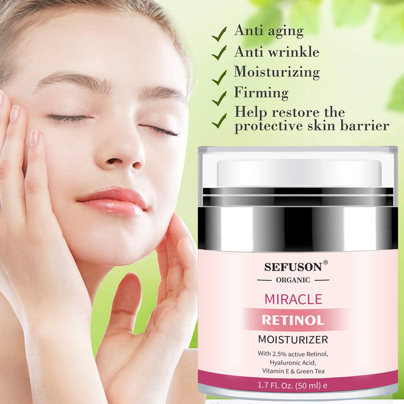 [Australia] - Retinol Moisturizer Cream,For Face&Eye Area Anti Aging Wrinkles & Acne & Fine Lines,with Vitamin E&Hyaluronic Acid & Jojoba Oil.Best Night&Day Facial Cream.With 2.5% Active Retinol,Face UV Protection 