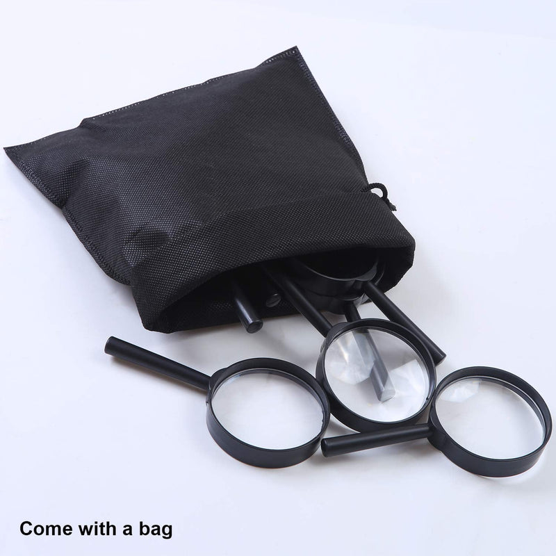 [Australia] - Elcoho 15 Pack Handheld Magnifier Plastic Magnifying Glass for Reading Jewelry Home Office Desk Accessories with Storage Bag 