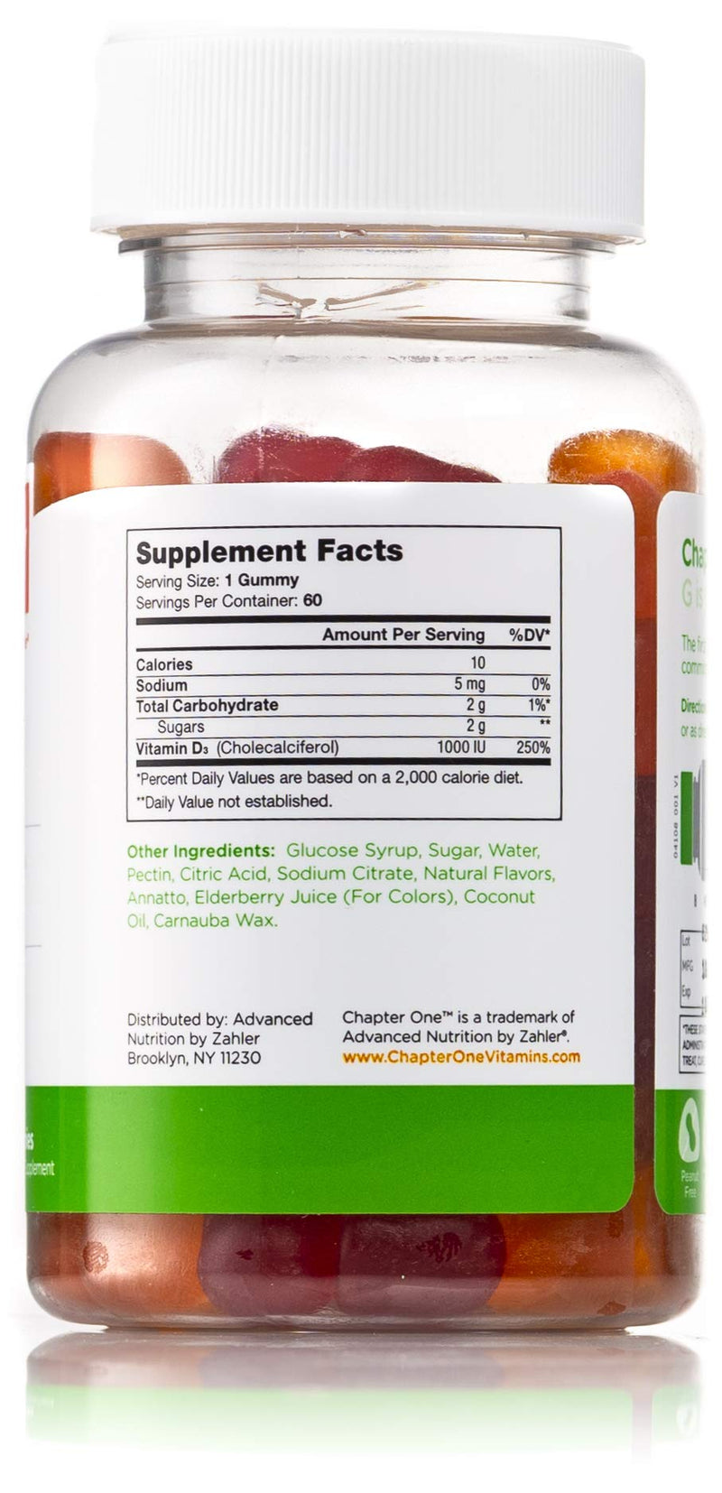 [Australia] - Chapter One Vitamin D3 Gummies, Chewable Vitamin D for Kids, Vitamin D3 1000IU, Kosher, 60 Flavored Gummies 60 Count (Pack of 1) 