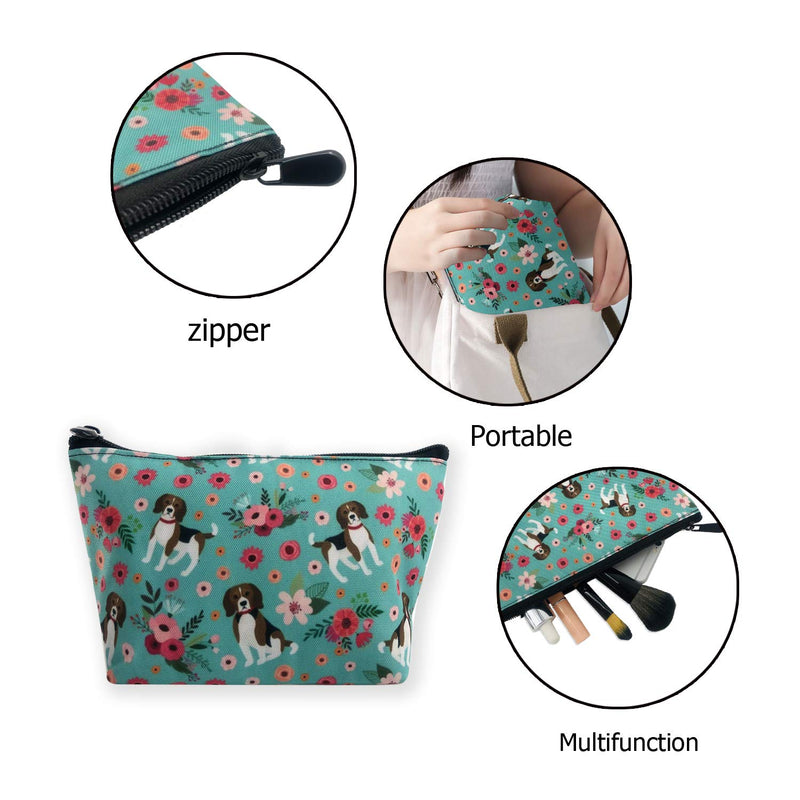 [Australia] - Beagle Makeup Bag, Adorable Roomy Cosmetic Pouch Multifunction Toiletry Cases Travel Accessories Organizer Storage Bag with Zipper for Men Women Beagle 