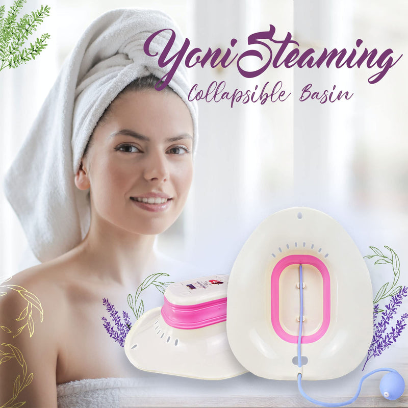 [Australia] - Yoni Steam Seat Collapsible Sitz Bath for Hemorrhoids Basin for Toilet Seat, Postpartum Care Basin, Sitz Bath with Pump, Pregnant Women Yoni V Steam Seat for Care Treatment, Women Perineum Relief 