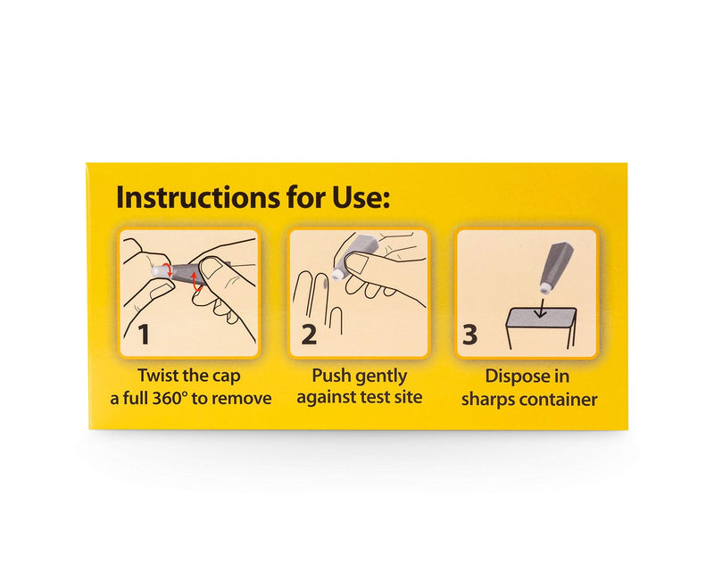 [Australia] - ReadyLance, Pressure Activated Safety Lancets, 100 Lancets, 26Gx1.8MM, Yellow 26G x 1.8MM 