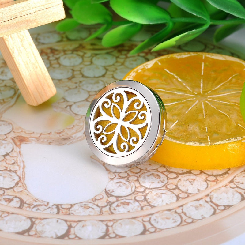 [Australia] - HooAMI Aromatherapy Essential Oil Diffuser Brooch - Stainless Steel Brooch Locket Jewelry (Butterfly Flower) 