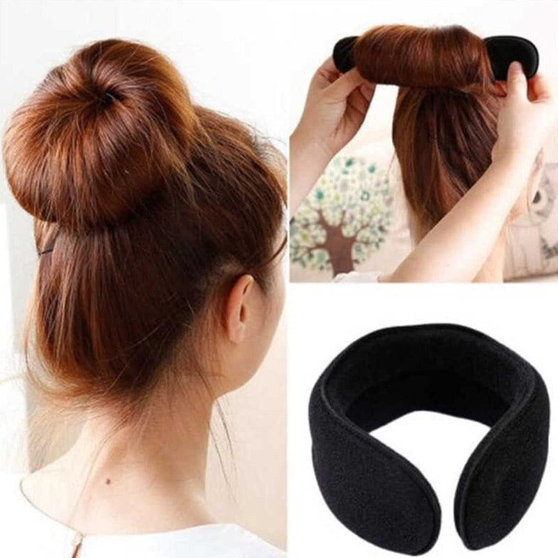 [Australia] - Hair Bun Maker, Lazy Hairpin Tool Bun Shapers Foam Sponge Buns Shaper Accessories, Topsy Tail Hair Tool for Ballet Buns French Twist Waves (2 Large and 2 Small) 