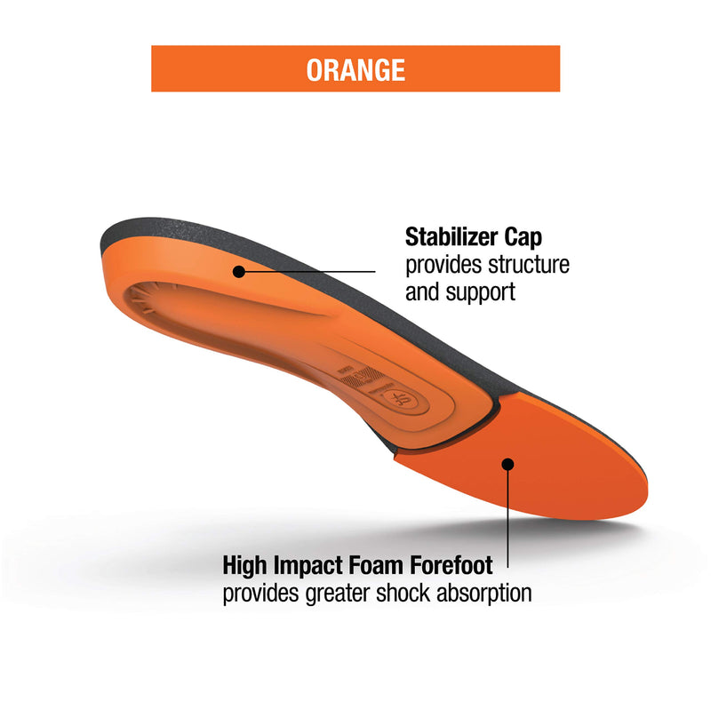 [Australia] - Superfeet ORANGE Insoles, High Arch Support and Forefoot Cushion, Orthotic Shoe Inserts for Anti-fatigue, Unisex, Orange 5.5-7 Men / 6.5-8 Women 