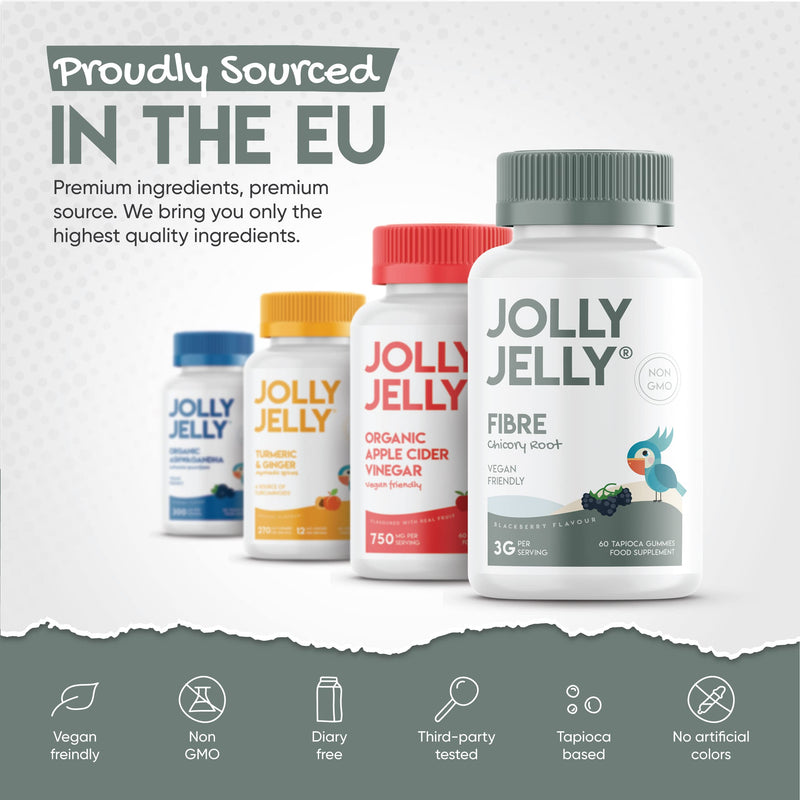 [Australia] - Fibre Gummies 3g - Digestive Health - Made from Organic Chicory Root Inulin - BlackBerry Flavour - Kosher, Halal, Non GMO - 60 Vegan Gummies. 