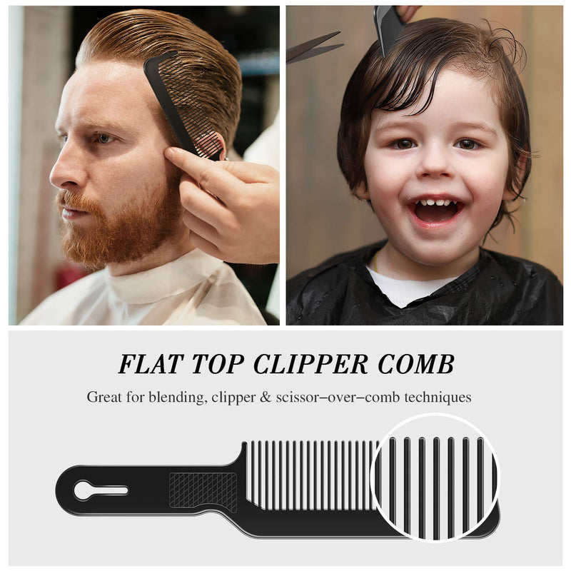 [Australia] - 3 Pieces Men Barber Comb Set Taper Hair Cutting Flat top Clipper Flattop Barberology Comb Heat-Resistant Fiber Comb for Men Women 