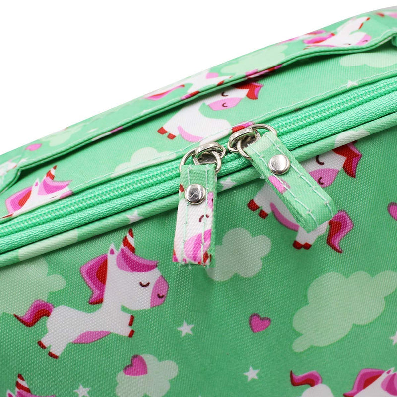 [Australia] - mosstyus Makeup Cosmetic Bag Travel Makeup Cosmetic Case Portable Waterproof Toiletry Bag for Women Girls, Green Unicorn 