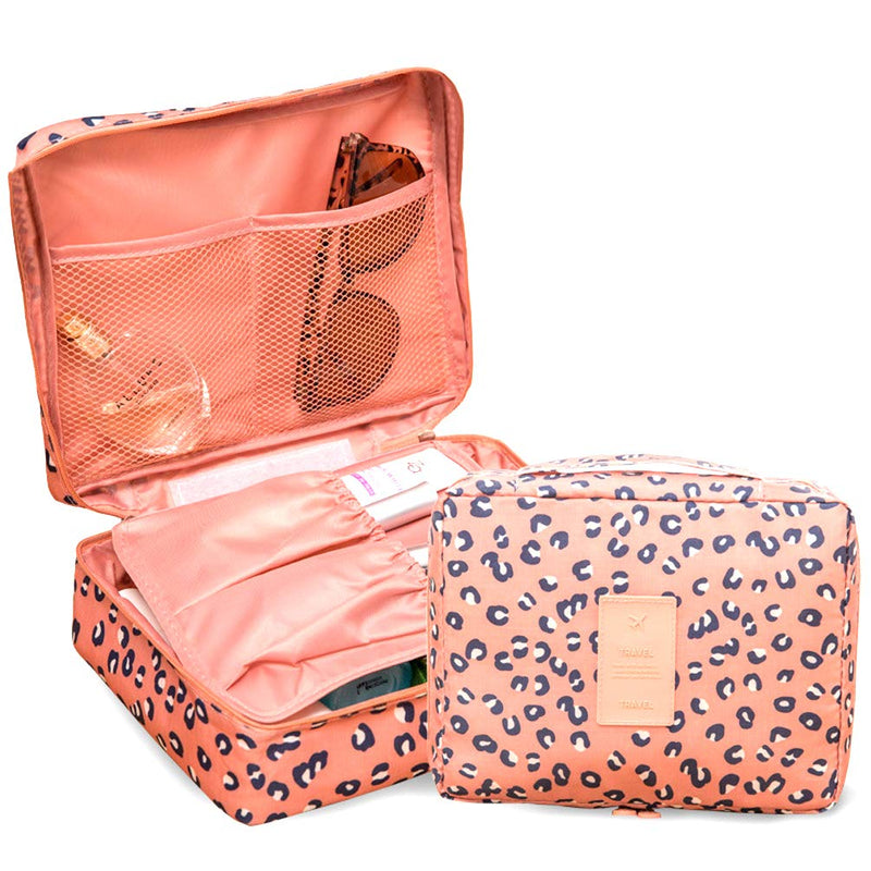 [Australia] - CalorMixs Travel Cosmetic Bag Printed Multifunction Portable Toiletry Bag Cosmetic Makeup Pouch Case Organizer Bathroom Storage Bag for Travel for Women Girls Leopard print 