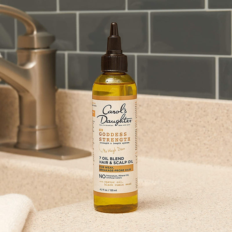 [Australia] - Carol’s Daughter Goddess Strength 7 Oil Blend Hair & Scalp Oil, Hair Product and Treatment Made with Castor Oil, Olive Oil, Vitamin E, Jojoba Oil- For Wavy, Curly, Coily, Natural Hair, 4.2 fl oz Hair Oil 