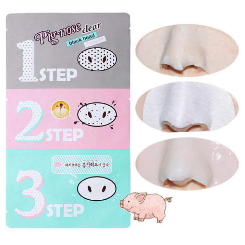 [Australia] - SoltreeBundle (10 Set) Pig Nose Clear Blackhead 3-Step Kit Korea Skincare with SoltreeBundle Oil blotting Paper 50pcs 