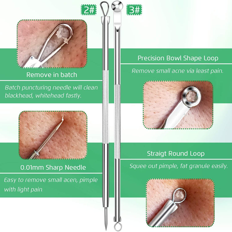 [Australia] - 5PCS Blackhead remover, Pimple Removal Tools, Blemish Whitehead Popping Removal, Whiteheads Spot Removing Zit Tool, Curved Blackhead Tweezers Kit, Treatment for for Risk Free Nose Face Skin 