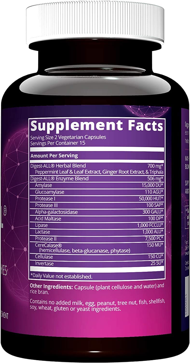 [Australia] - MRM Nutrition Digest-All ® | Digestive Enzymes | Improved Digestion and Absorption | Lactase + Amylase + Lipase| May Help with Bloating and Gas| 100% Vegetarian | Gluten-Free | 15 Servings MRM Digest-All 30 Count (Pack of 1) 