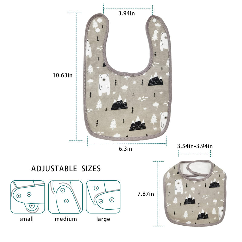 [Australia] - 6 Pck Baby Bandana Dribble Bibs Cotton Drool Bibs,Baby Bibs for Drooling and Teething, Super Soft and Absorbent with Adjustable Snaps, Baby Bandana Bib Set for Unisex Newborn Toddler Aged 3-24 Months 