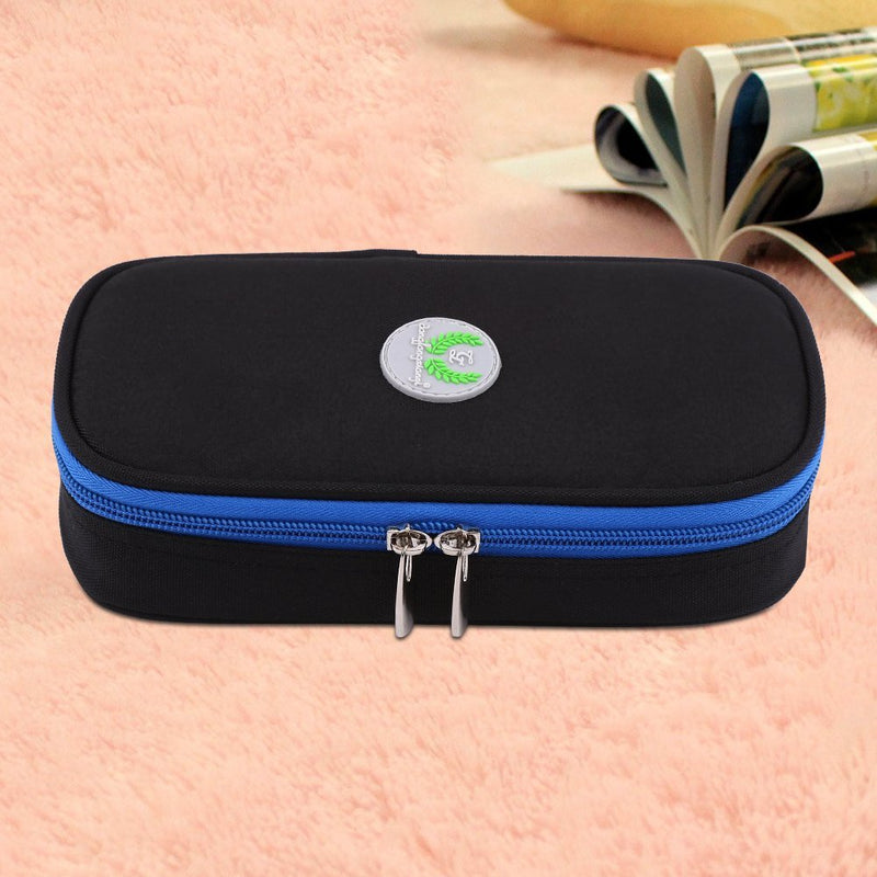 [Australia] - Portable Diabetic Organizer Cooler Bag Medical Care Cooling Case Travel Camping Ice Case for Insulin Testing Supplies(Black) Black 