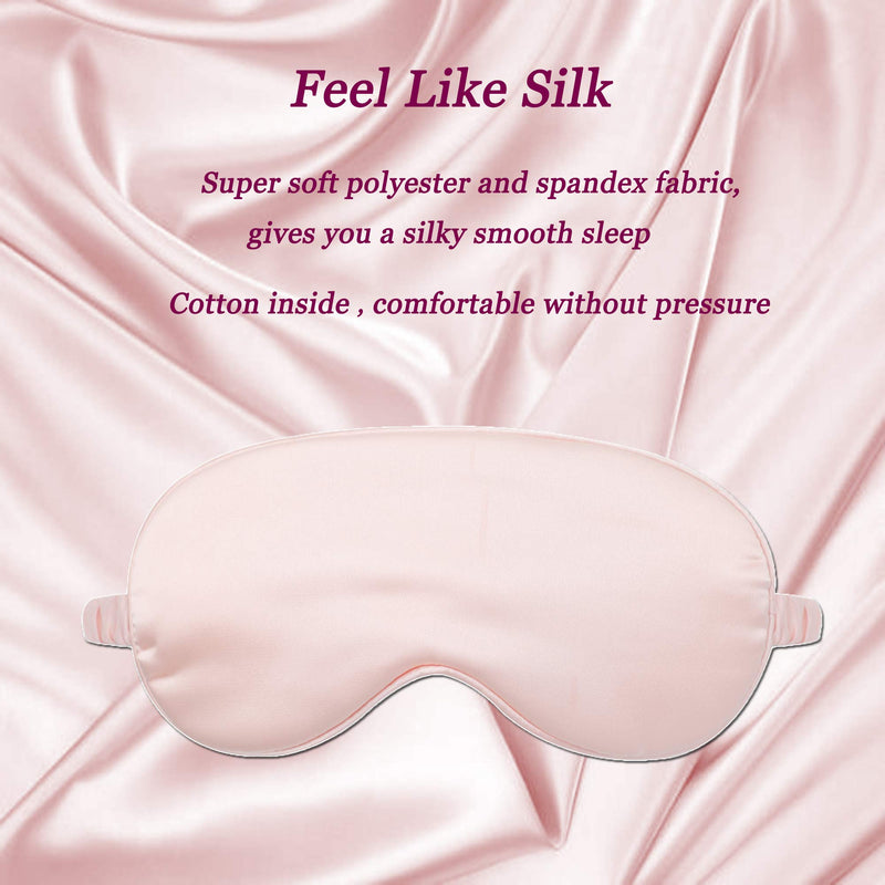 [Australia] - ZLYC Silk Satin Sleep Mask with Elastic Strap Travel Eye Sleeping Blindfold for Women Men (Light Violet, Rose Gold) Light Violet, Rose Gold 
