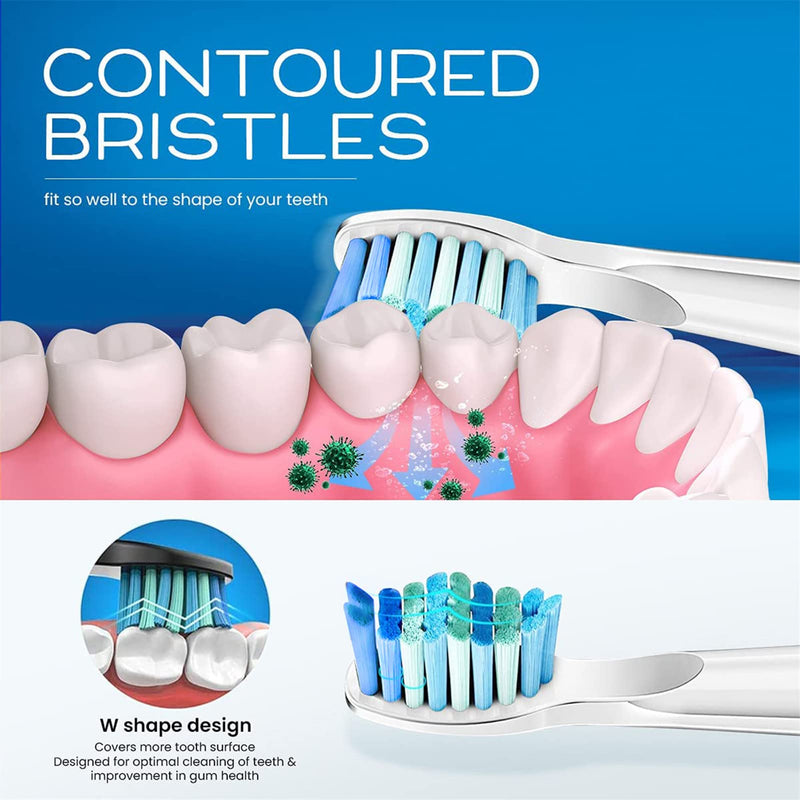 [Australia] - Electric Toothbrush Heads 5pc Compatible for Fairywill Fairywell Fairy Will D7/D8/FW507/FW508/FW551/917/959/2011/Seago E9 SG-507 SG-958/Dnsly/Sboly/OKMIMO Soft Replacements Head (5 White Heads) 5 White Heads 