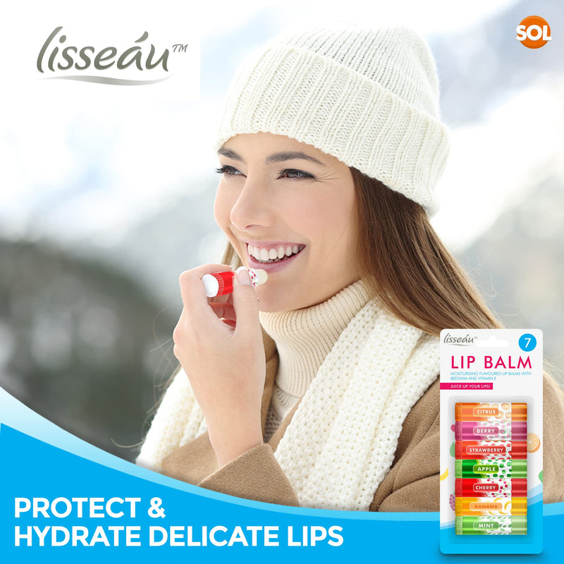 [Australia] - 7pk Lip Balm Set | Flavoured Lip Balms with Beeswax and Vitamin E | Moisturising Lip Balm Multipack | Protect & Hydrate Beeswax Lip Balm Stick | Lip Balms | Lipbalm | Lip Moisturiser | Girls Lip Balm 