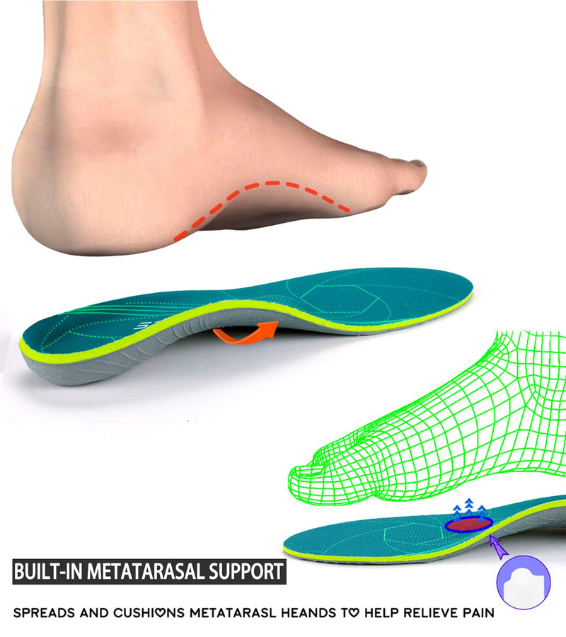 [Australia] - Plantar Fasciitis Foot Arch Support Orthopedic Insole Flat Foot Running Shock-Absorbing Insoles Men and Women MEN (11-11 1/2) | WOMEN (13-13 1/2) --295MM-11.61" Armygreen 