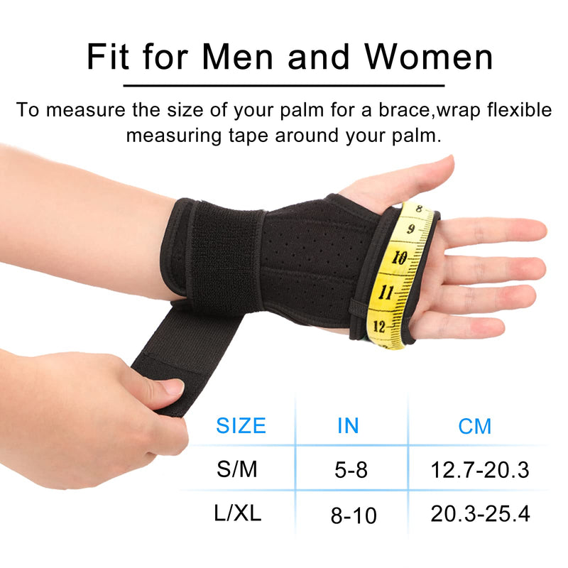 [Australia] - Carpal Tunnel Wrist Brace Night Support, PEIZSON Wrist Support Braces Right Hand with Splint for Tendonitis, Arthritis, Sprain, Carpal Tunnel Syndrome, Carpal Tunnel Pain Relief Brace for Men & Women S/M 