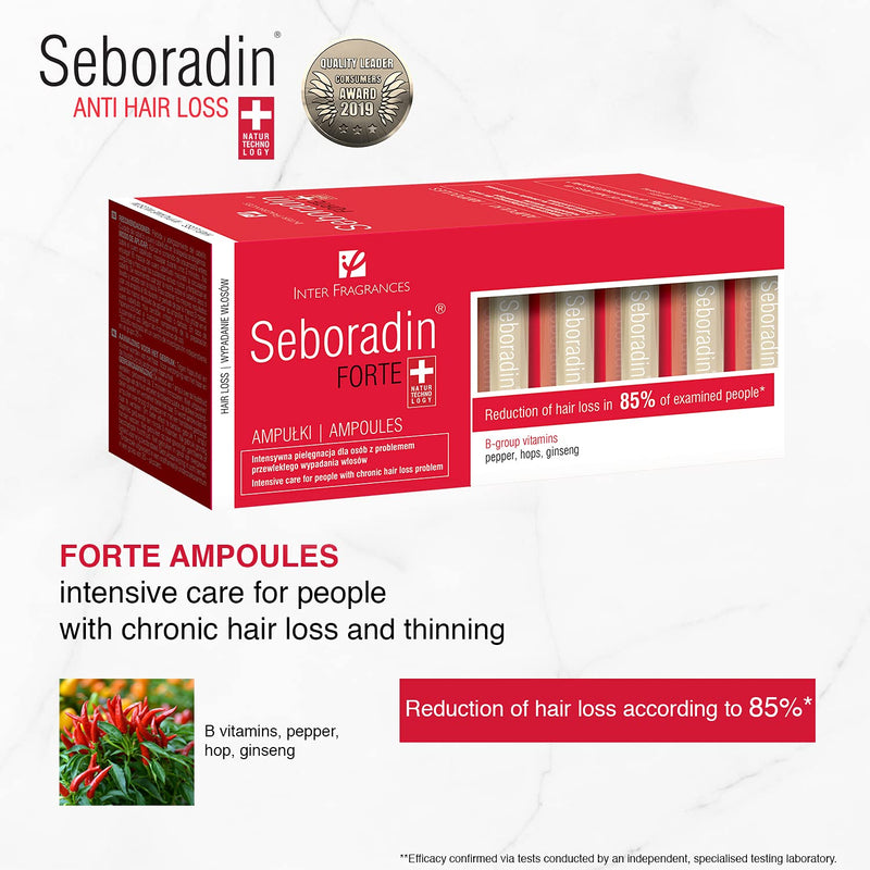 [Australia] - Seboradin Forte Hair Growth Serum, Anti Hair Loss Serum, Chronic Hair Loss and Thinning Treatment, With Natural Extracts and Vitamins, Ampoules (14 x 5.5 ml) 5.5 ml (Pack of 14) 