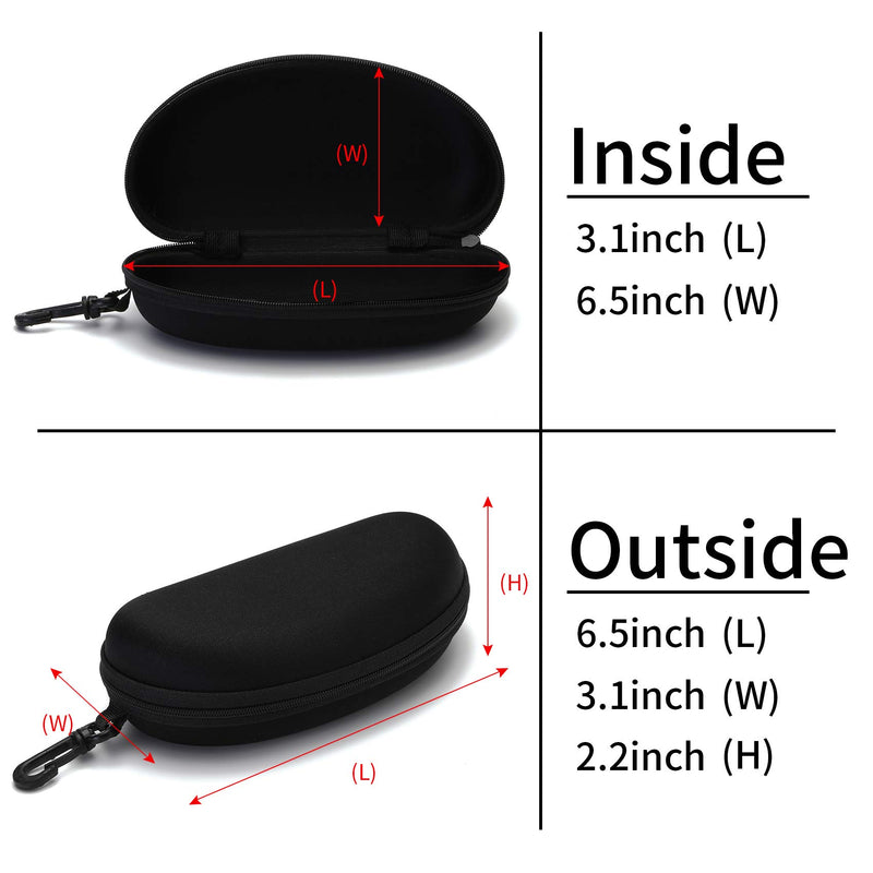 [Australia] - Sunglasses Case,(3 Pack) Portable Travel Zipper Eyeglasses Frame glasses Case Hook For Mens and womens Black,blue and Violet 