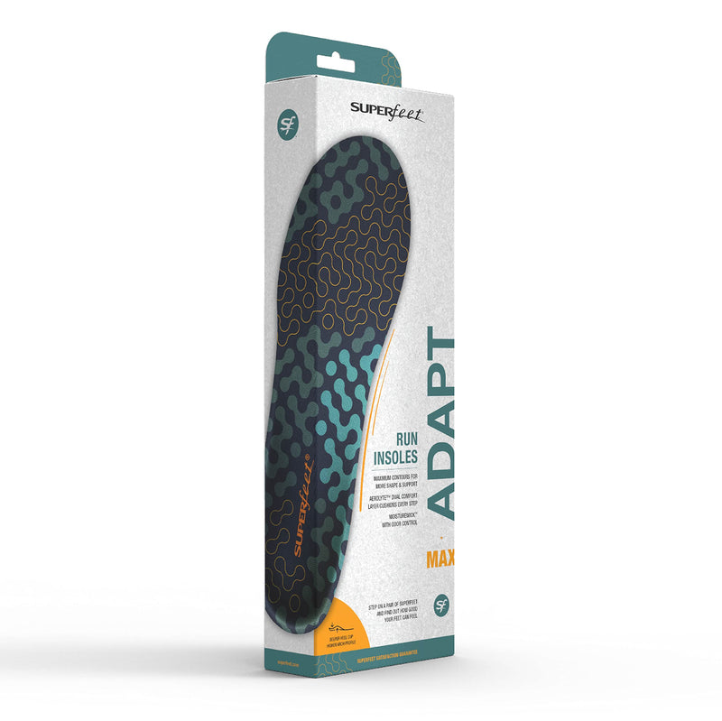 [Australia] - Superfeet Adapt Run Max - Cushioned Arch Support Insoles for Running Shoes - 11.5-13 Men / 12.5-14 Women Sea Pine 