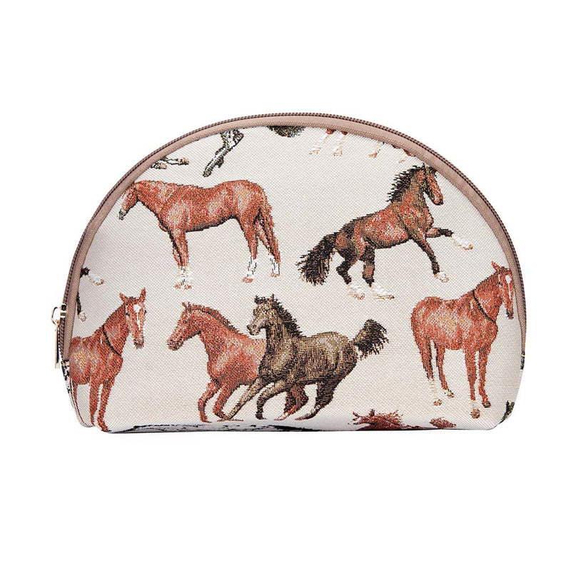 [Australia] - Signare Tapestry cosmetic bag makeup bag for Women with Running Horse Design (COSM-RHOR) 