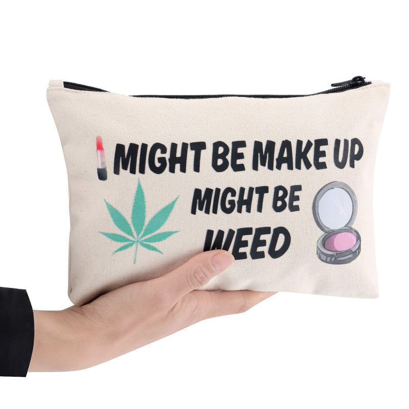 [Australia] - Marijuana Weed Leaf Makeup Cosmetic Bag, Funny Cotton Zipper Pouch,Cosmetic Travel Bag, Toiletry Make-Up Case Multifunction Pouch Gifts. (CB001) CB001 