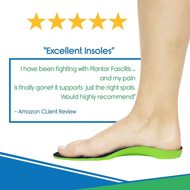 [Australia] - ViveSole Plantar Fasciitis Insoles - Foot Arch Relief Support Orthotic - Firm Foam Shoe Inserts for Men, Women, Work, Running - Fit Boots and Sneakers L: Men's (9.5-11) Women's (10.5-12) 