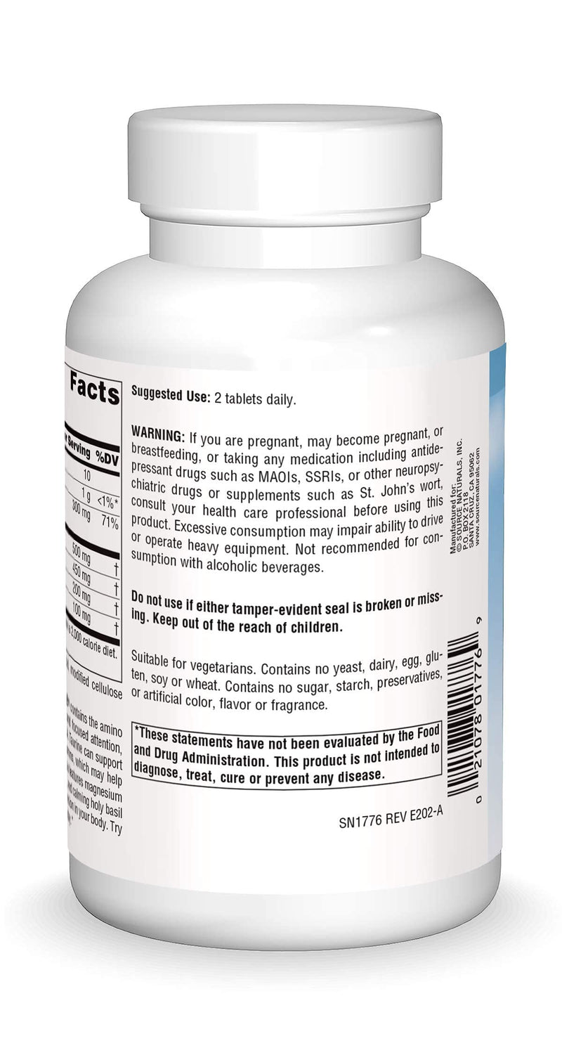 [Australia] - Source Naturals Serene Science L-Theanine with Magnesium and GABA - 120 Tablets 1 120 Count (Pack of 1) 