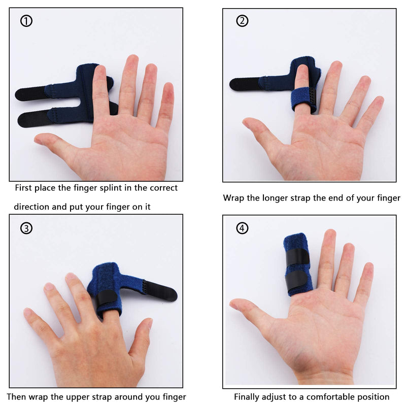 [Australia] - LUTER 4 Pcs Finger Splints Finger Straightener Finger Support Finger Stabilizer Brace for Broken, Strained, Sprained, Swollen Fingers, Arthritis or Tendinitis 