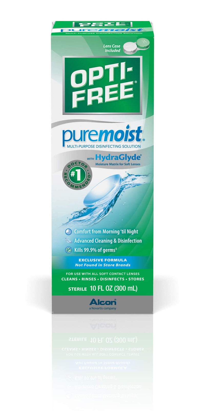 [Australia] - Opti-Free Puremoist Multi-Purpose Disinfecting Solution with Lens Case, 10-Ounces, 10 FL Oz (Pack of 1) 